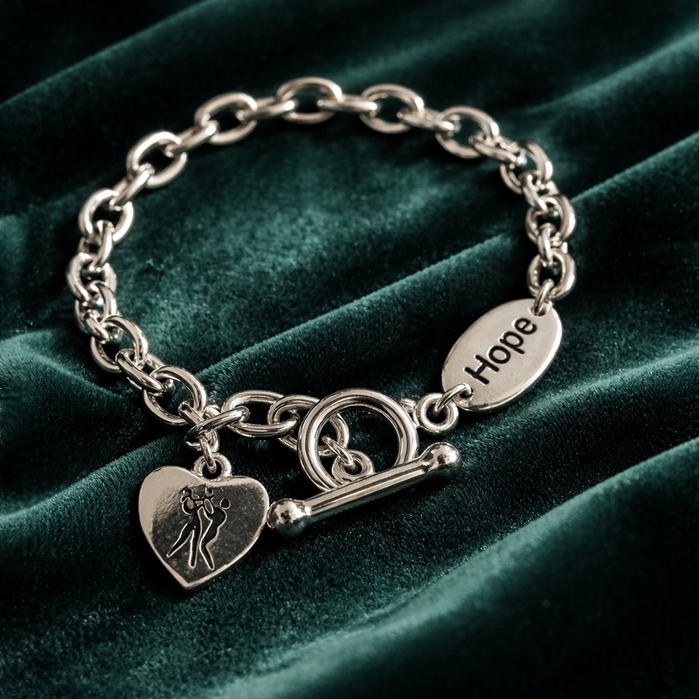 Silver Hope Charm Bracelet